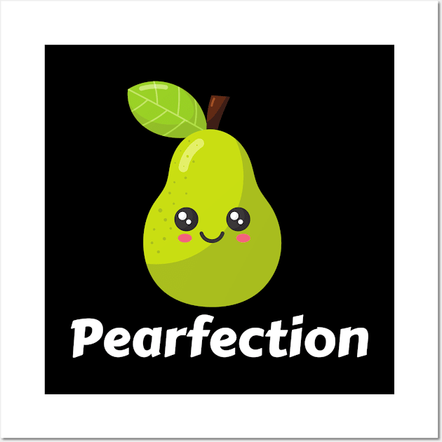 Pearfection - Pear Pun Wall Art by Allthingspunny